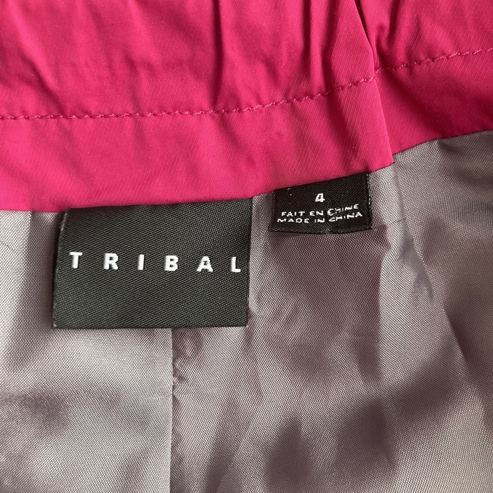 TRIBAL Womens Jacket Coat Size 4 Pink Stand Collar Lined Front Pockets - Picture 2 of 10
